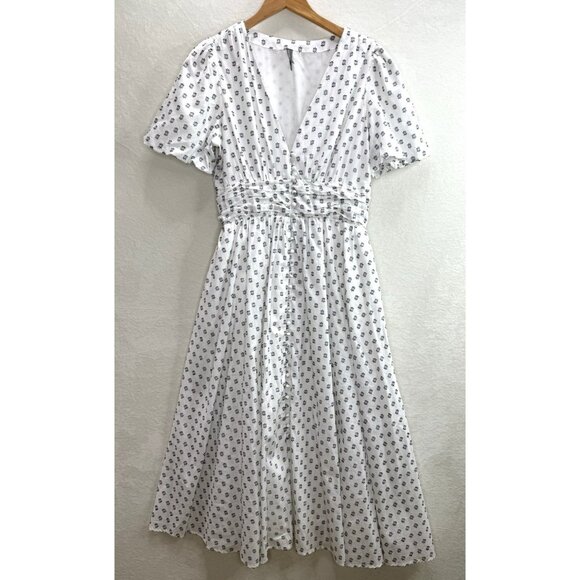 Anthropologie The Katerina Button Front Dress Textured Edition Size Large - Picture 2 of 10